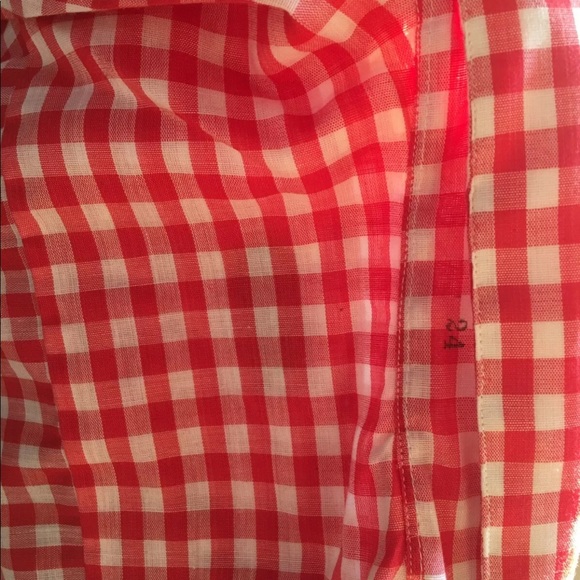 LL Bean Vintage 60s red gingham button short med - Picture 6 of 8